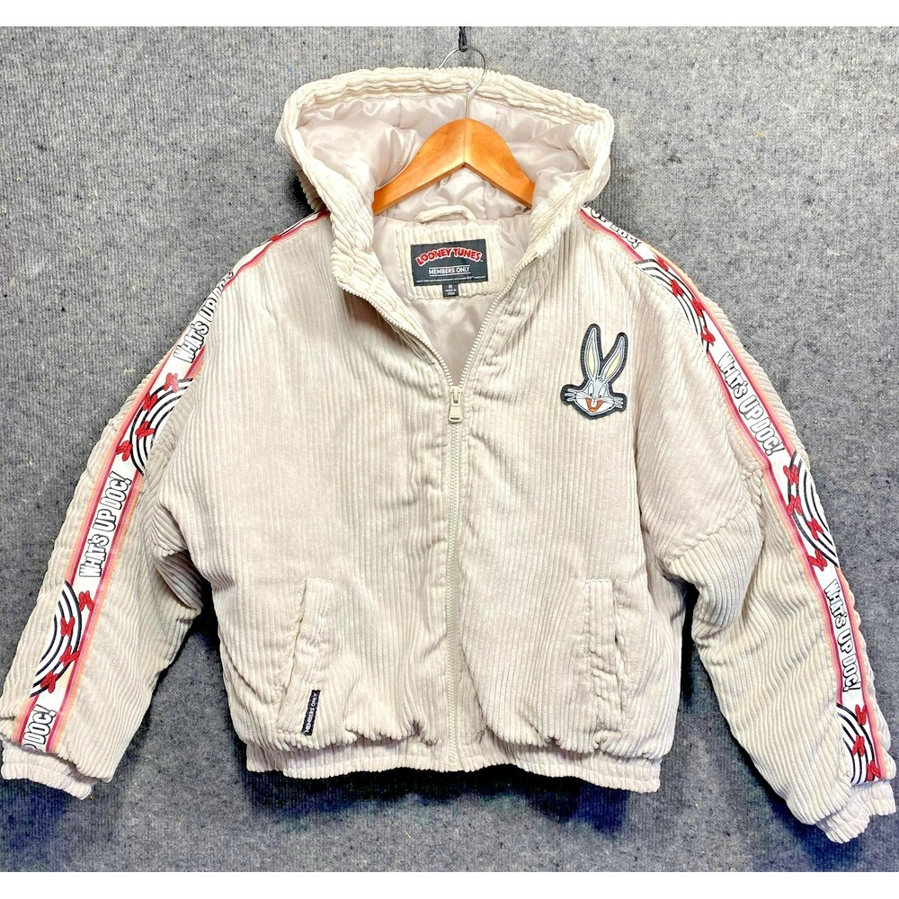 Looney Tunes Members Only Jacket Womans Medium Tan Corduroy Lola Bugs Bunny